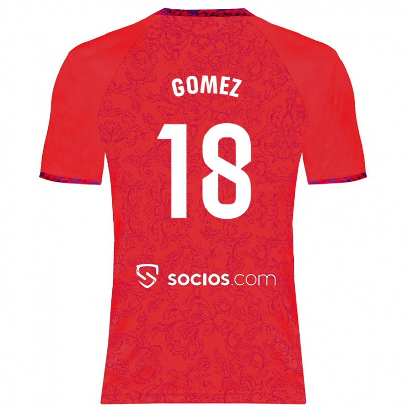 Danxen Kvinder Raúl Gómez #18 Rød Udebane Spillertrøjer 2024/25 Trøje T-Shirt