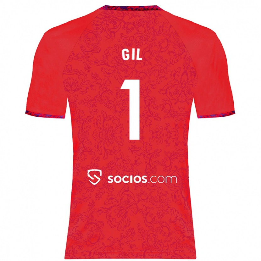 Danxen Kvinder David Gil #1 Rød Udebane Spillertrøjer 2024/25 Trøje T-Shirt