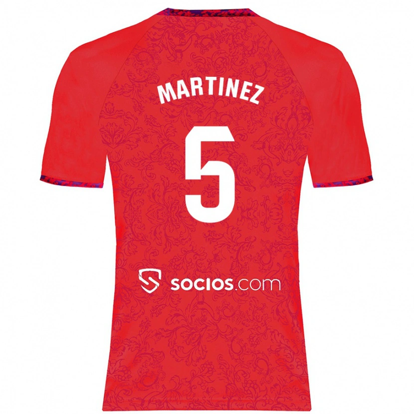 Danxen Kvinder Sergio Martínez #5 Rød Udebane Spillertrøjer 2024/25 Trøje T-Shirt