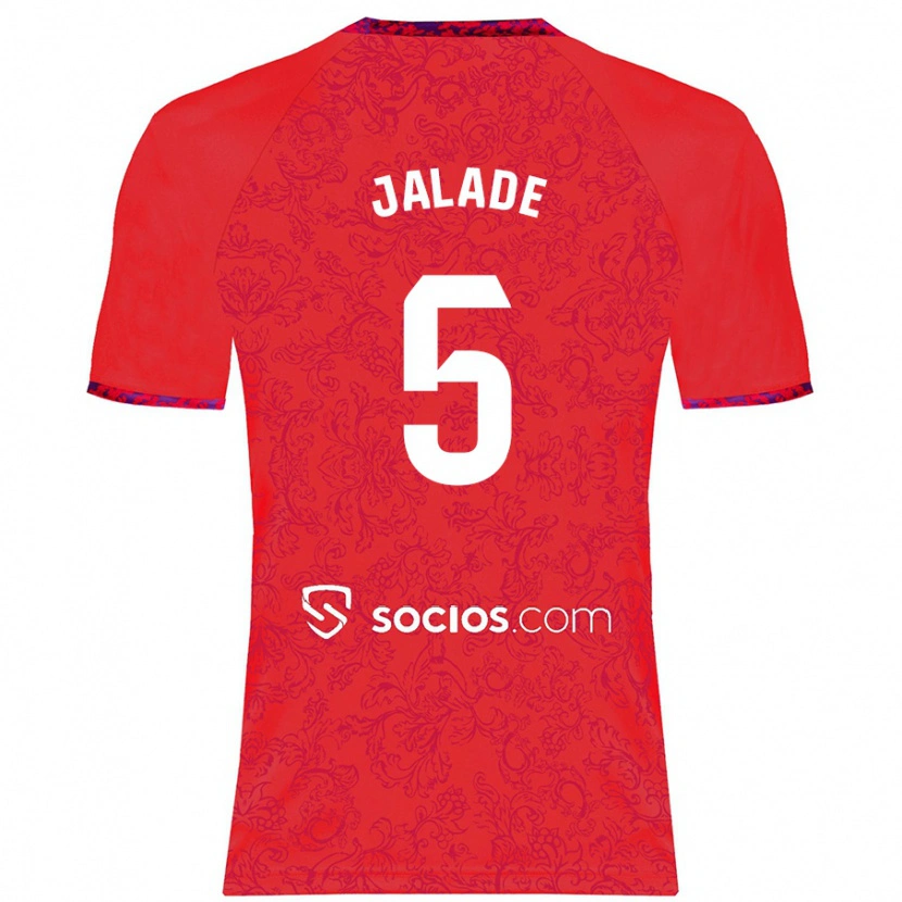Danxen Kvinder Robert Jalade #5 Rød Udebane Spillertrøjer 2024/25 Trøje T-Shirt