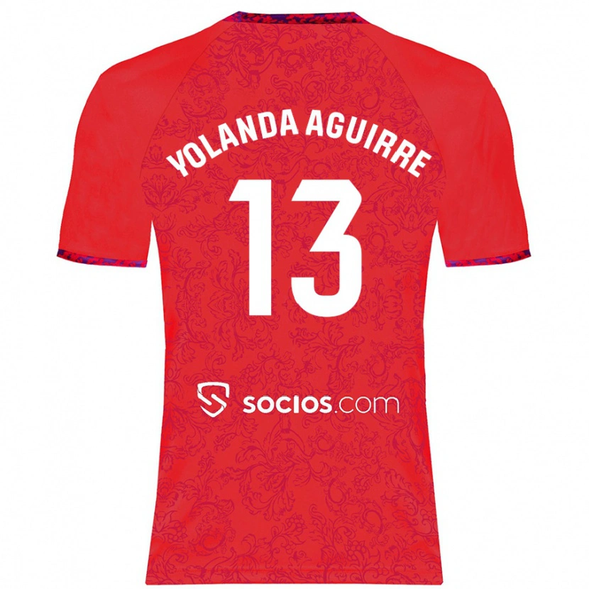 Danxen Kvinder Yolanda Aguirre Gutiérrez #13 Rød Udebane Spillertrøjer 2024/25 Trøje T-Shirt