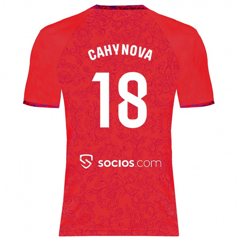 Danxen Kvinder Klara Cahynova #18 Rød Udebane Spillertrøjer 2024/25 Trøje T-Shirt