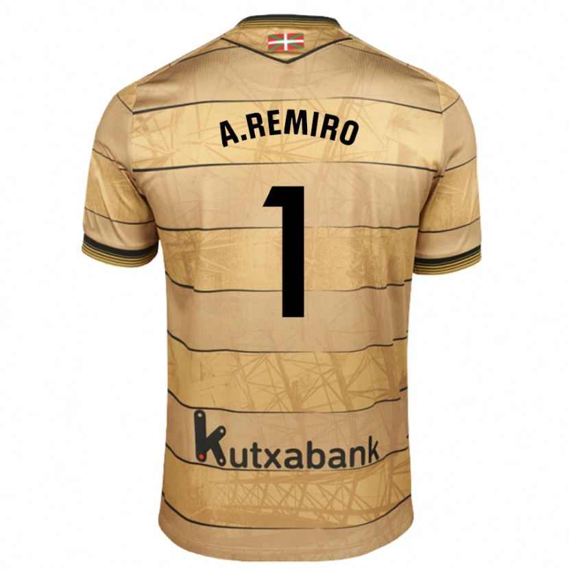 Danxen Kvinder Álex Remiro #1 Brun Udebane Spillertrøjer 2024/25 Trøje T-Shirt