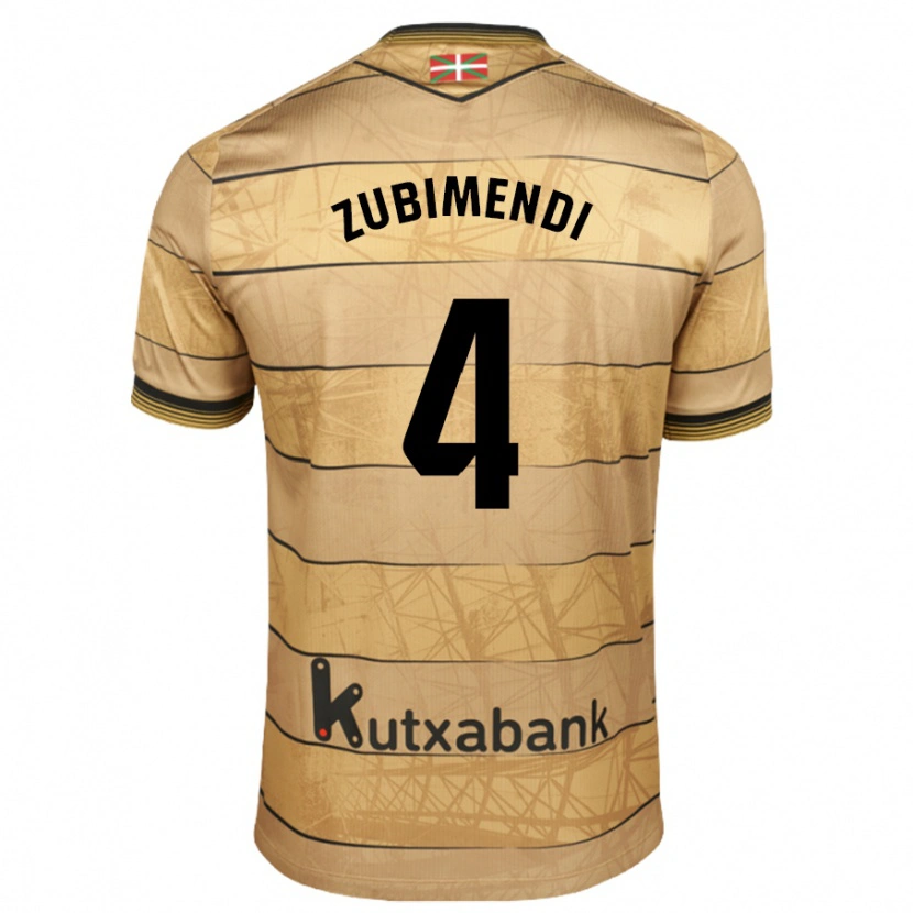 Danxen Kvinder Martín Zubimendi #4 Brun Udebane Spillertrøjer 2024/25 Trøje T-Shirt