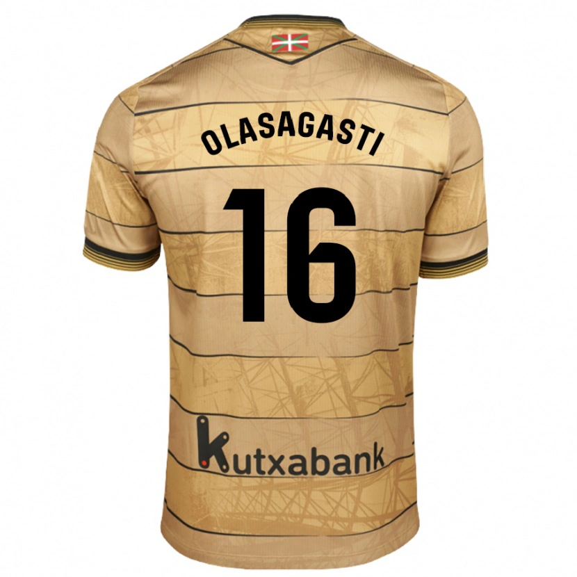Danxen Kvinder Jon Ander Olasagasti #16 Brun Udebane Spillertrøjer 2024/25 Trøje T-Shirt