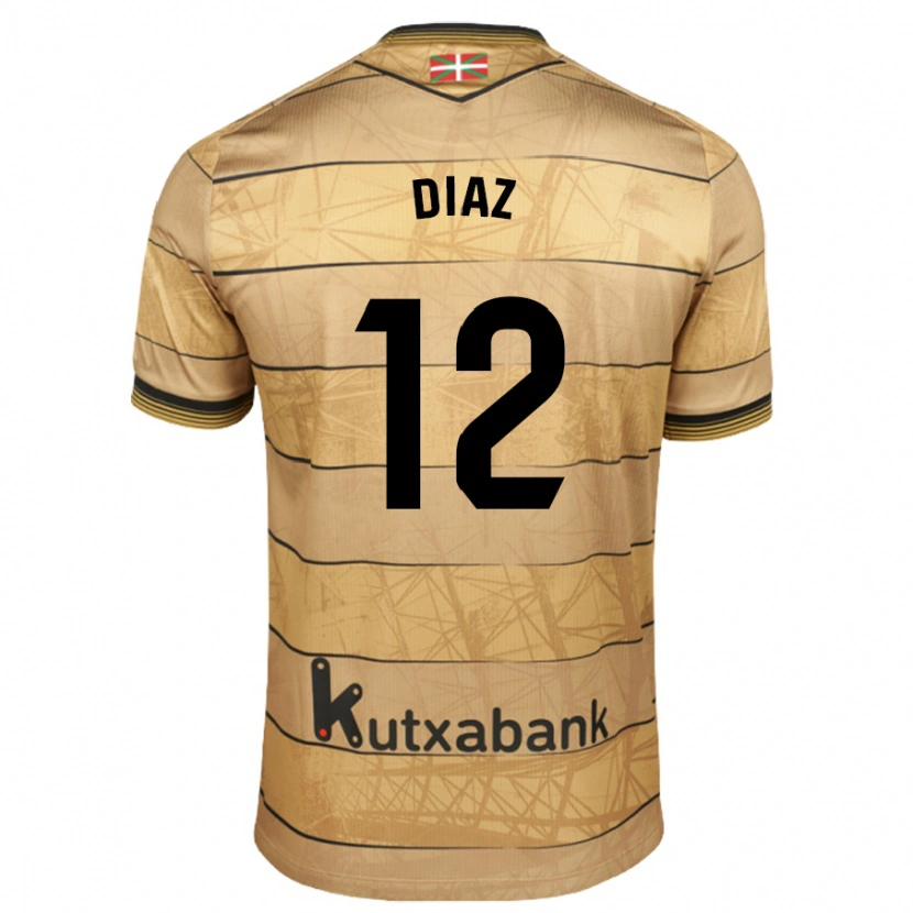 Danxen Kvinder Ekain Díaz #12 Brun Udebane Spillertrøjer 2024/25 Trøje T-Shirt