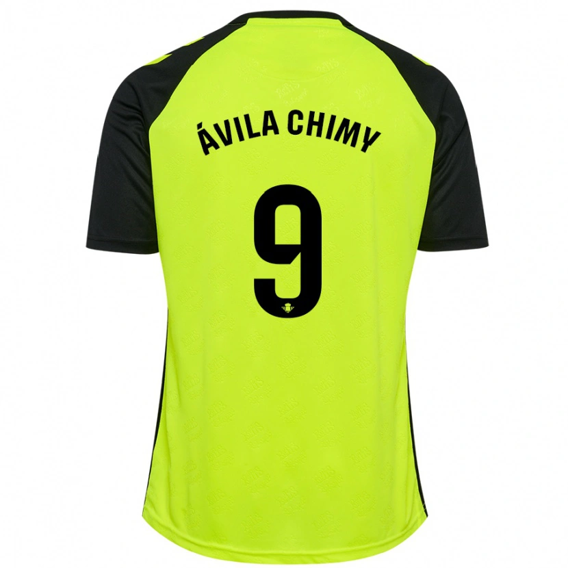Danxen Kvinder Chimy Ávila #9 Fluorescerende Gul Sort Udebane Spillertrøjer 2024/25 Trøje T-Shirt