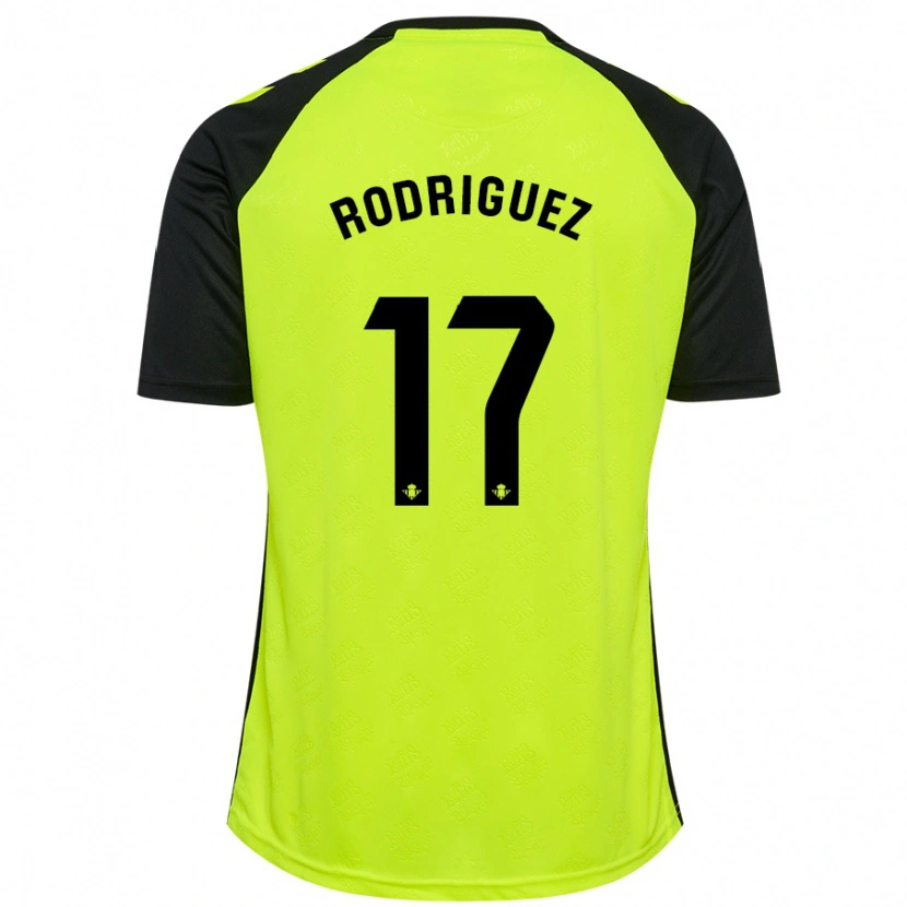Danxen Kvinder Jesús Rodriguez #17 Fluorescerende Gul Sort Udebane Spillertrøjer 2024/25 Trøje T-Shirt