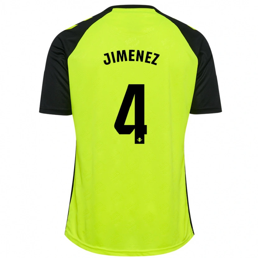 Danxen Kvinder María Jiménez #4 Fluorescerende Gul Sort Udebane Spillertrøjer 2024/25 Trøje T-Shirt