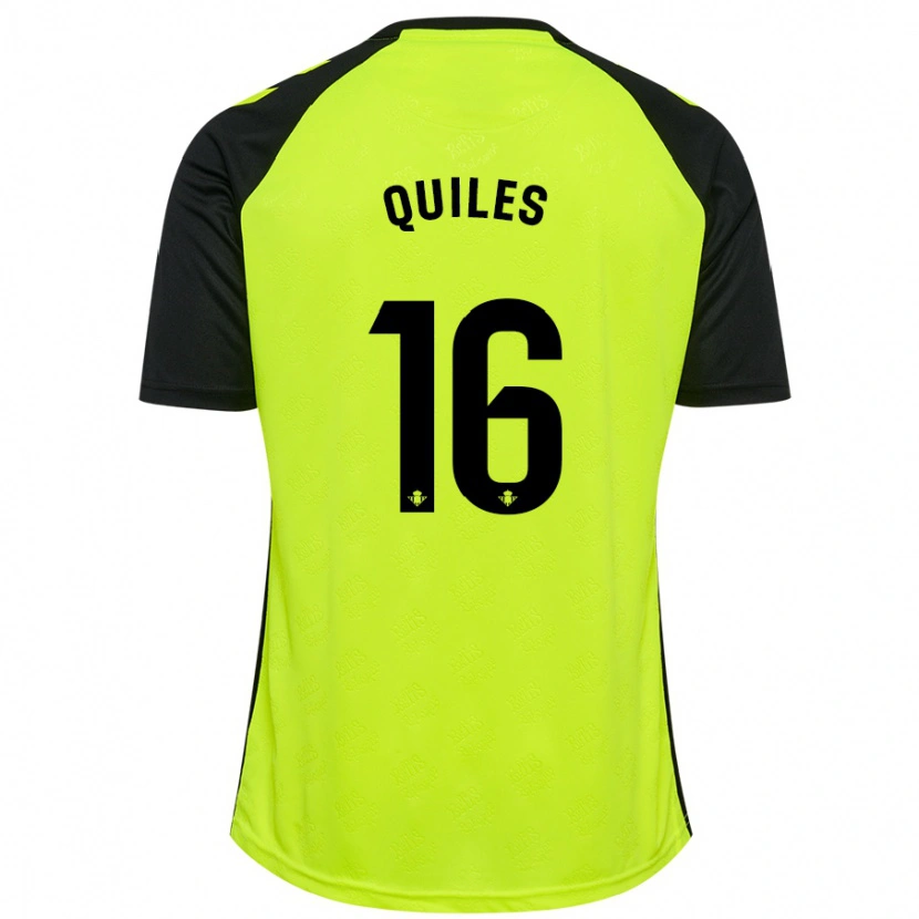 Danxen Kvinder Violeta García Quiles #16 Fluorescerende Gul Sort Udebane Spillertrøjer 2024/25 Trøje T-Shirt