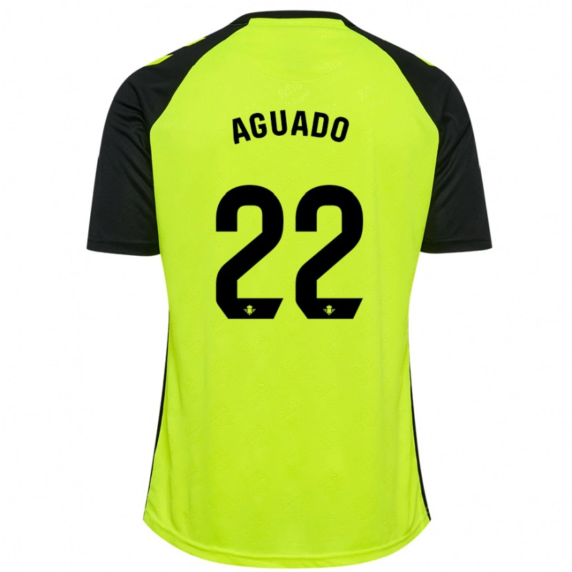 Danxen Kvinder Júlia Aguado #22 Fluorescerende Gul Sort Udebane Spillertrøjer 2024/25 Trøje T-Shirt