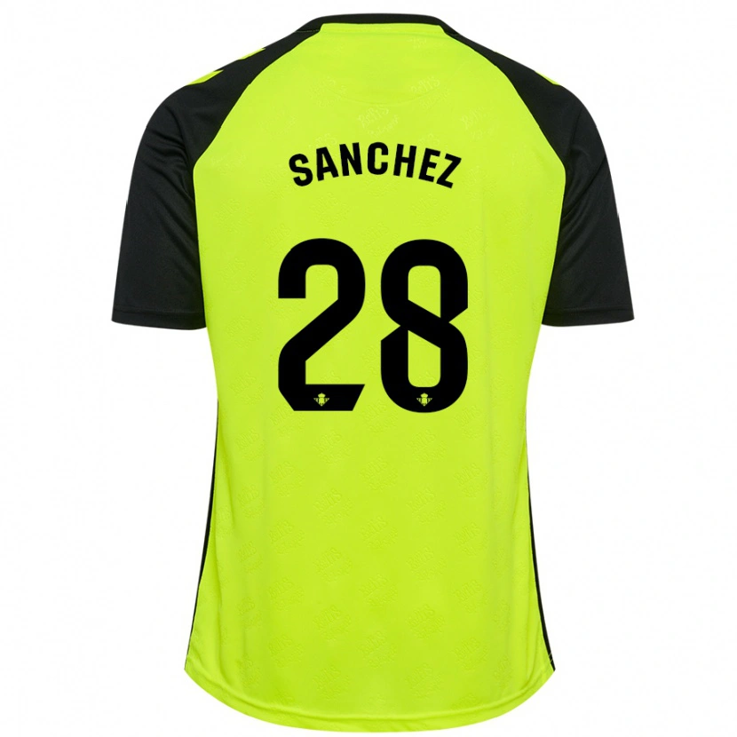 Danxen Kvinder Marina Sánchez #28 Fluorescerende Gul Sort Udebane Spillertrøjer 2024/25 Trøje T-Shirt