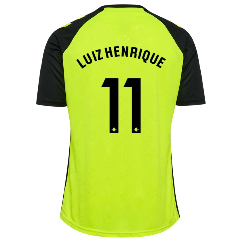 Danxen Kvinder Luiz Henrique #11 Fluorescerende Gul Sort Udebane Spillertrøjer 2024/25 Trøje T-Shirt