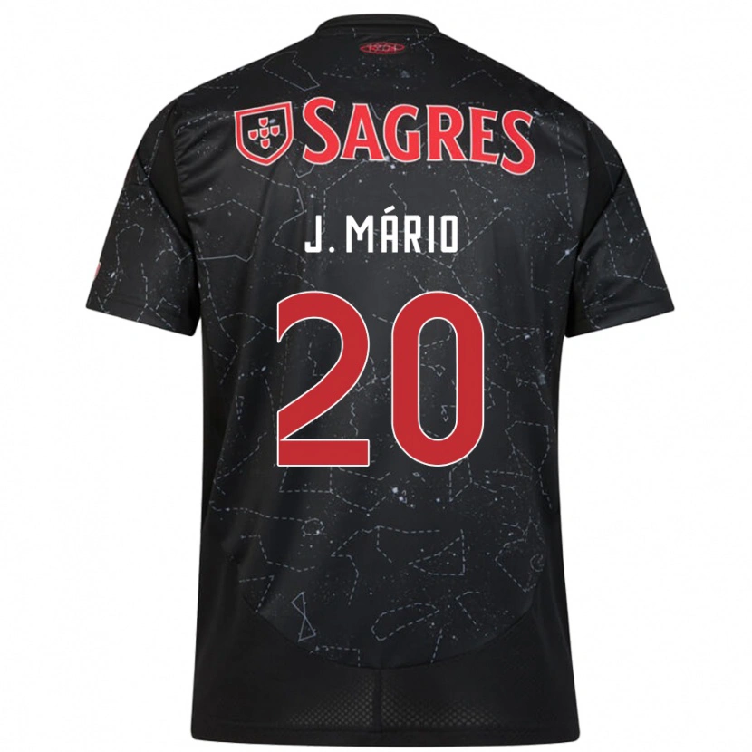 Danxen Kvinder João Mário #20 Sort Rød Udebane Spillertrøjer 2024/25 Trøje T-Shirt