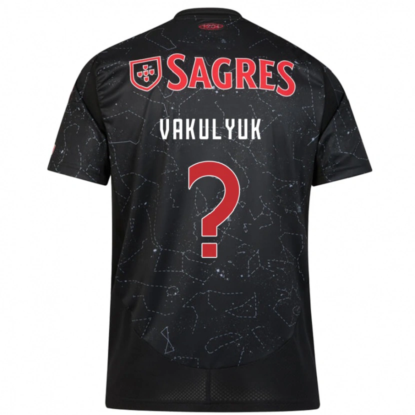 Danxen Kvinder André Vakulyuk #0 Sort Rød Udebane Spillertrøjer 2024/25 Trøje T-Shirt