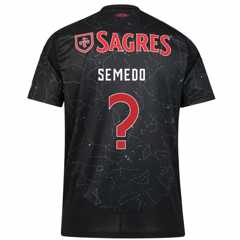 Danxen Kvinder Nilson Semedo #0 Sort Rød Udebane Spillertrøjer 2024/25 Trøje T-Shirt