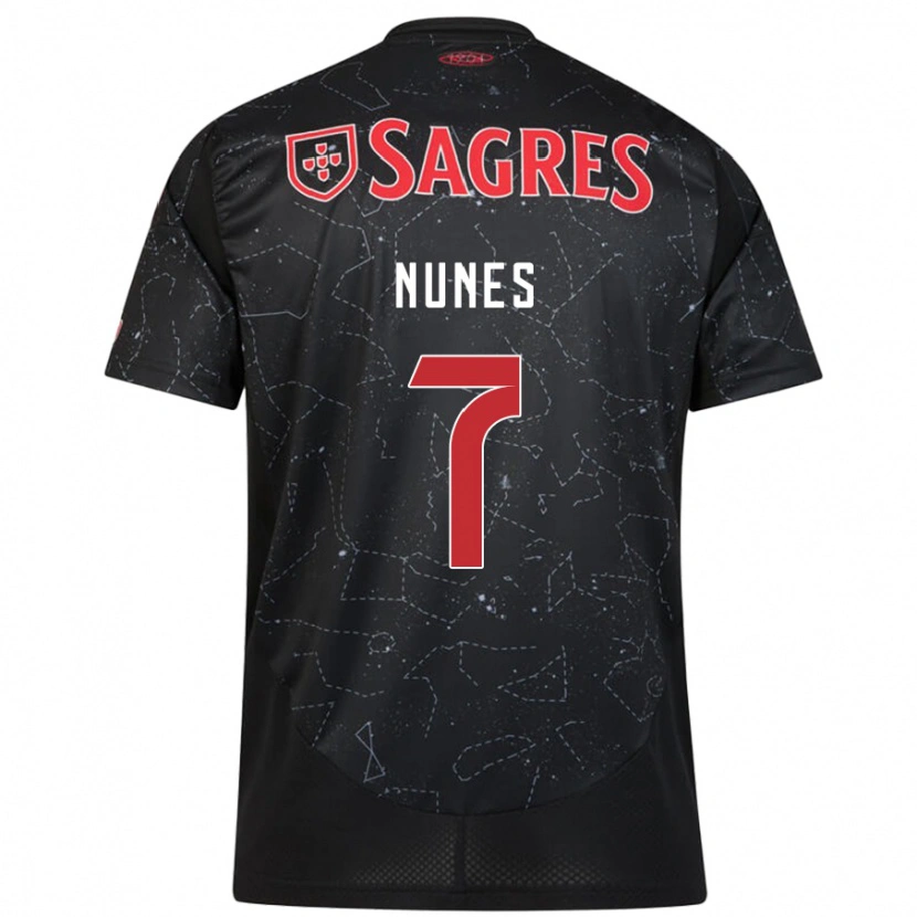 Danxen Kvinder Bernardo Nunes #7 Sort Rød Udebane Spillertrøjer 2024/25 Trøje T-Shirt