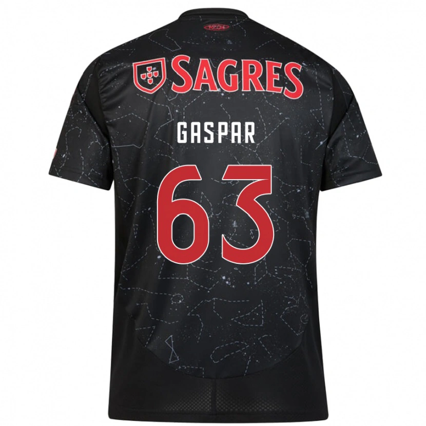 Danxen Kvinder Guilherme Gaspar #63 Sort Rød Udebane Spillertrøjer 2024/25 Trøje T-Shirt