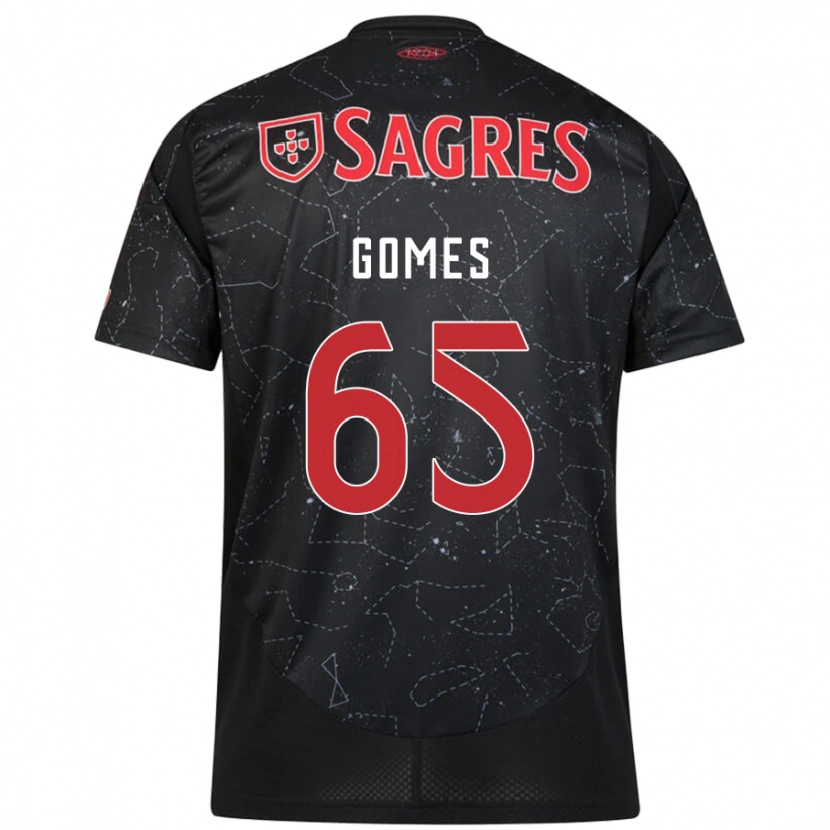 Danxen Kvinder André Gomes #65 Sort Rød Udebane Spillertrøjer 2024/25 Trøje T-Shirt