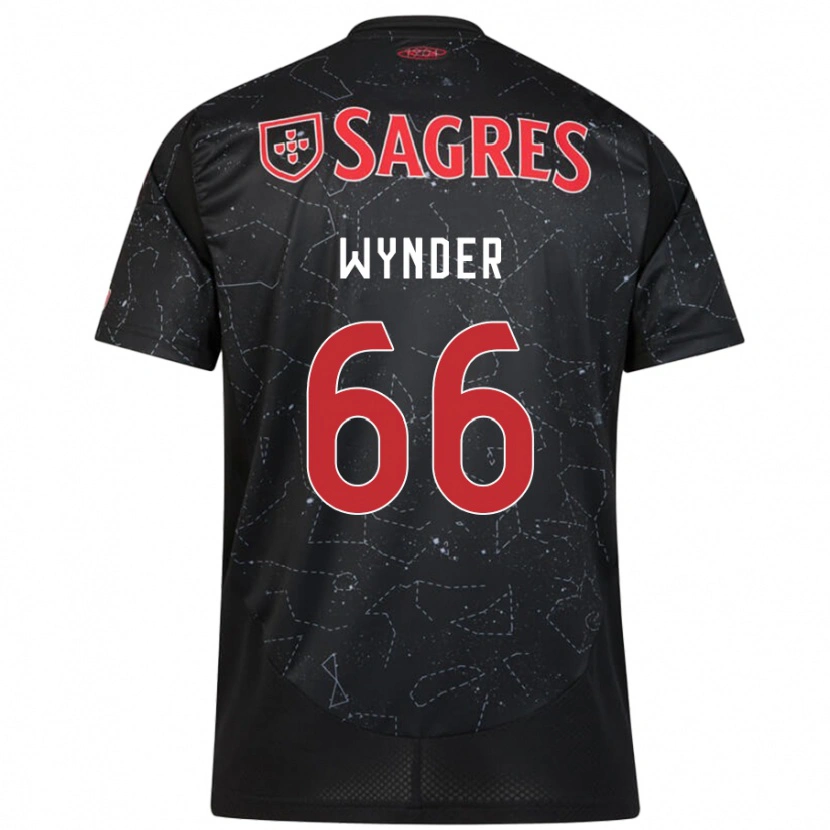 Danxen Kvinder Joshua Wynder #66 Sort Rød Udebane Spillertrøjer 2024/25 Trøje T-Shirt