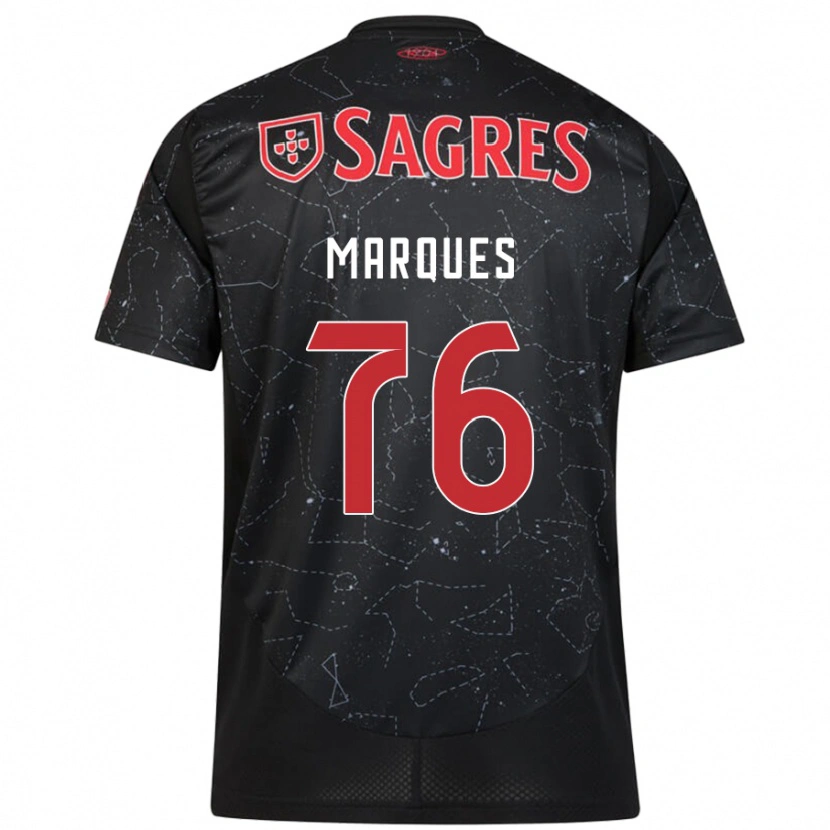 Danxen Kvinder Gustavo Marques #76 Sort Rød Udebane Spillertrøjer 2024/25 Trøje T-Shirt