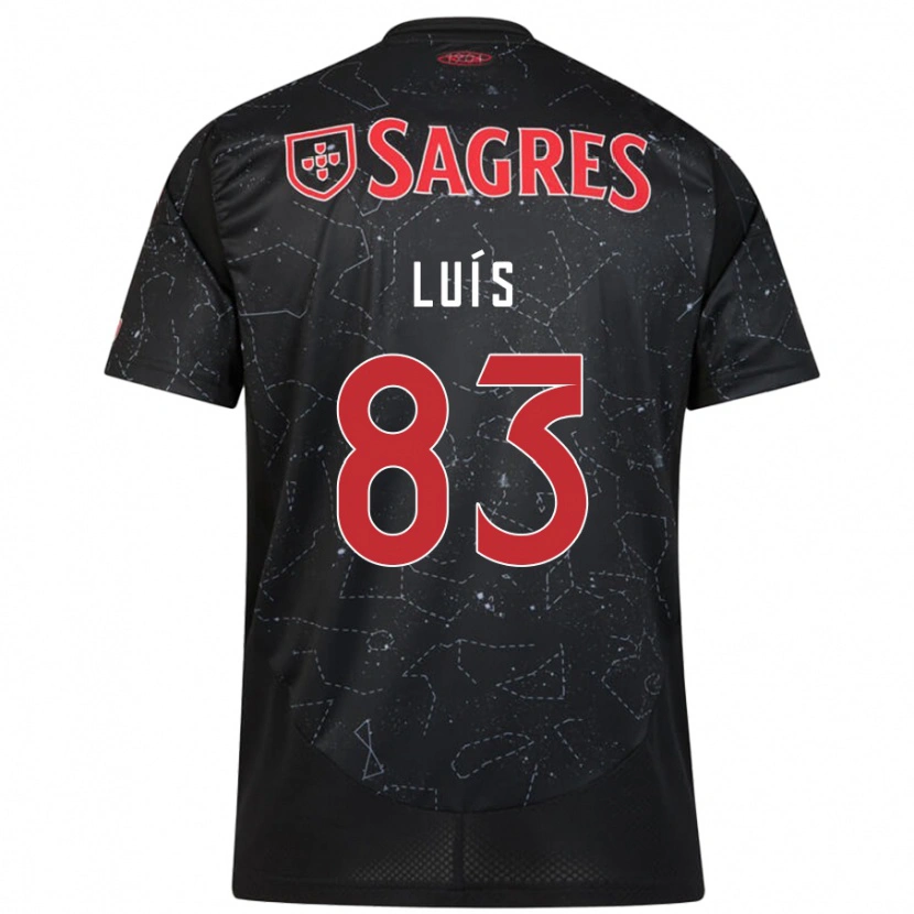 Danxen Kvinder Rafael Luís #83 Sort Rød Udebane Spillertrøjer 2024/25 Trøje T-Shirt