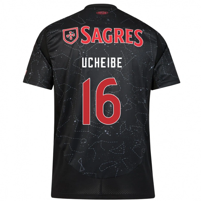 Danxen Kvinder Christy Ucheibe #16 Sort Rød Udebane Spillertrøjer 2024/25 Trøje T-Shirt