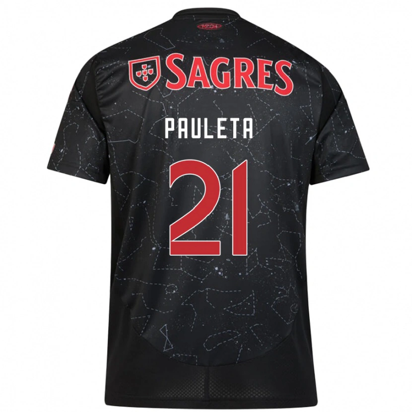 Danxen Kvinder Pauleta #21 Sort Rød Udebane Spillertrøjer 2024/25 Trøje T-Shirt