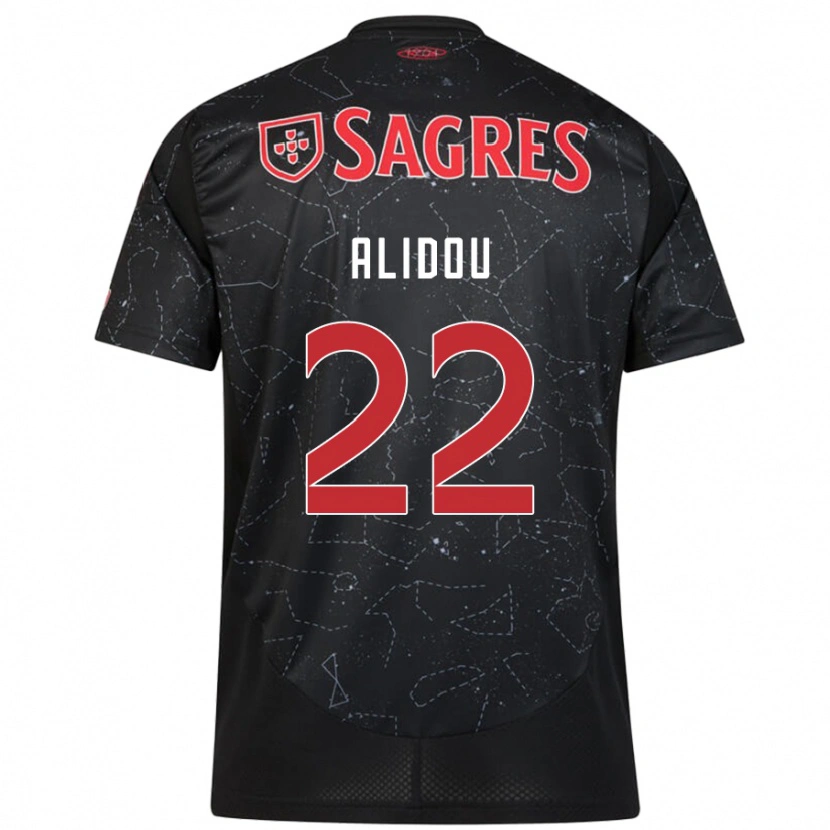 Danxen Kvinder Marie-Yasmine Alidou #22 Sort Rød Udebane Spillertrøjer 2024/25 Trøje T-Shirt