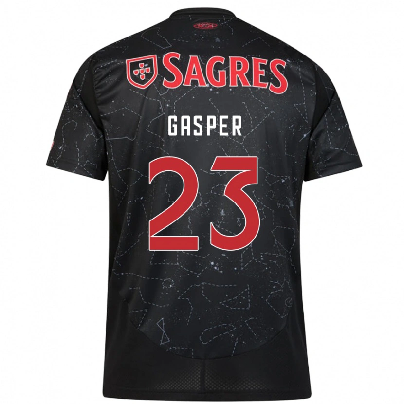Danxen Kvinder Anna Gasper #23 Sort Rød Udebane Spillertrøjer 2024/25 Trøje T-Shirt