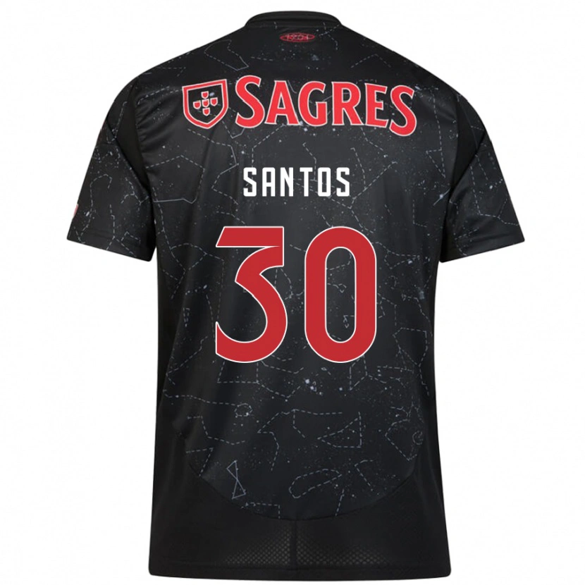 Danxen Kvinder Daniela Santos #30 Sort Rød Udebane Spillertrøjer 2024/25 Trøje T-Shirt