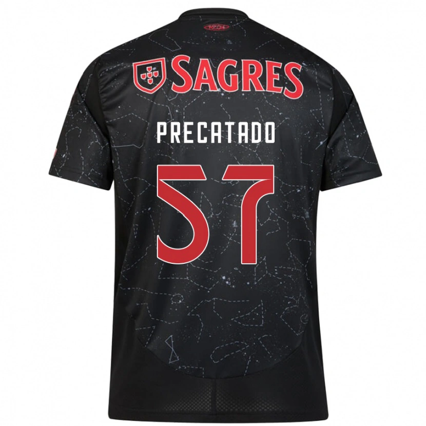 Danxen Kvinder Precatado #57 Sort Rød Udebane Spillertrøjer 2024/25 Trøje T-Shirt