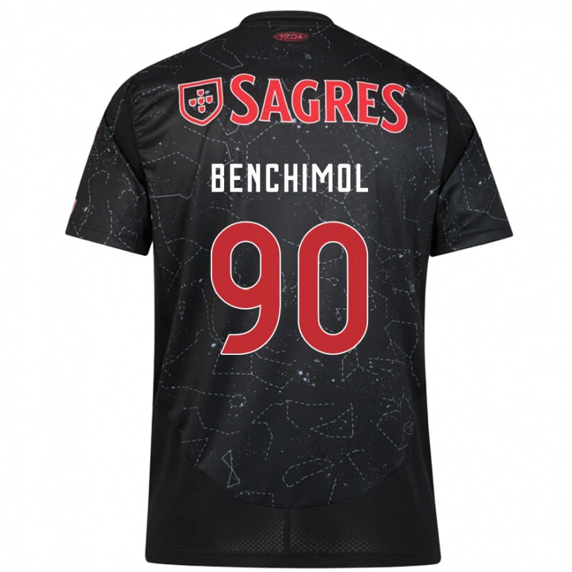 Danxen Kvinder Benchimol #90 Sort Rød Udebane Spillertrøjer 2024/25 Trøje T-Shirt
