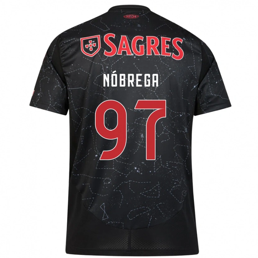 Danxen Kvinder Ricardo Nóbrega #97 Sort Rød Udebane Spillertrøjer 2024/25 Trøje T-Shirt