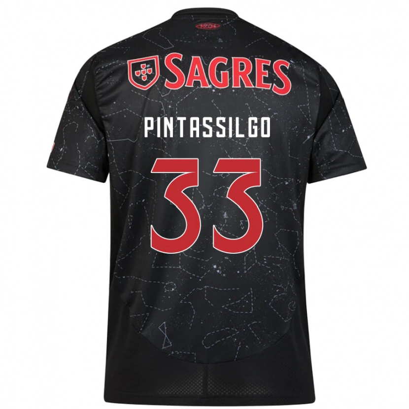 Danxen Kvinder Lara Pintassilgo #33 Sort Rød Udebane Spillertrøjer 2024/25 Trøje T-Shirt