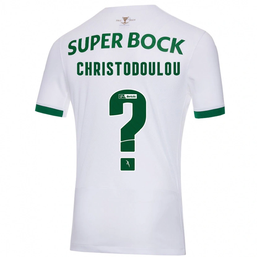 Danxen Kvinder Argyris Christodoulou #0 Hvid Grøn Udebane Spillertrøjer 2024/25 Trøje T-Shirt