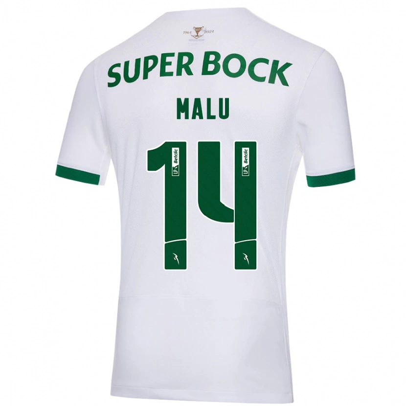Danxen Kvinder Malam Malu #14 Hvid Grøn Udebane Spillertrøjer 2024/25 Trøje T-Shirt