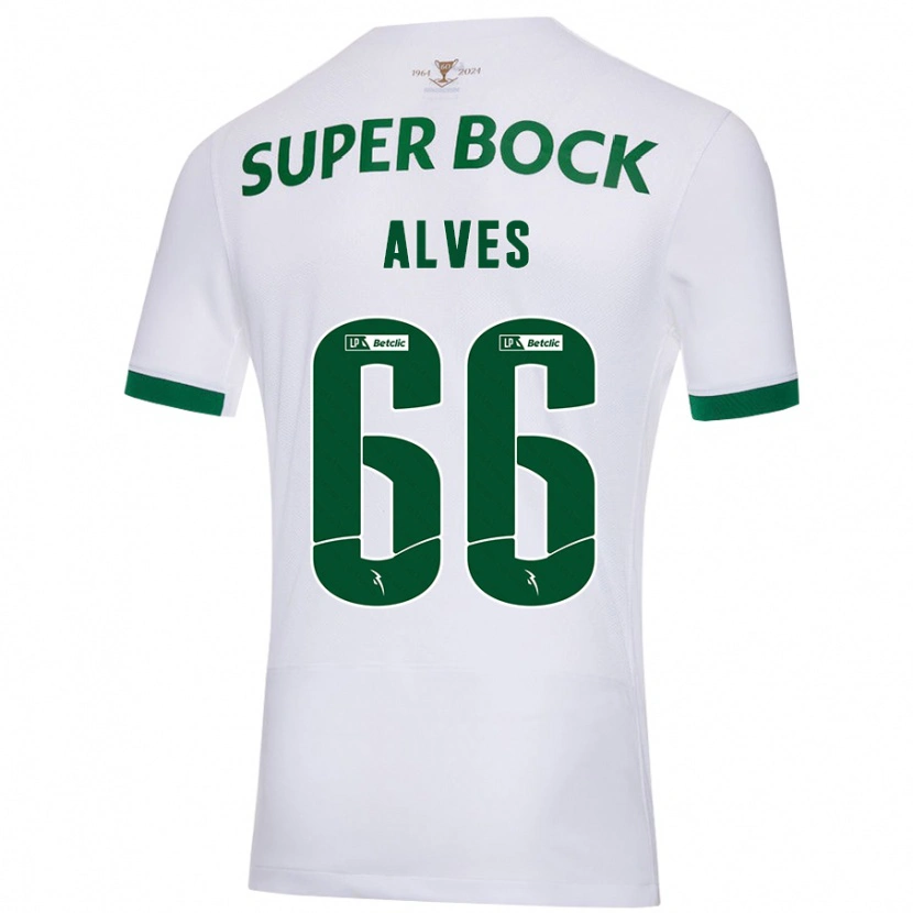 Danxen Kvinder Miguel Alves #66 Hvid Grøn Udebane Spillertrøjer 2024/25 Trøje T-Shirt
