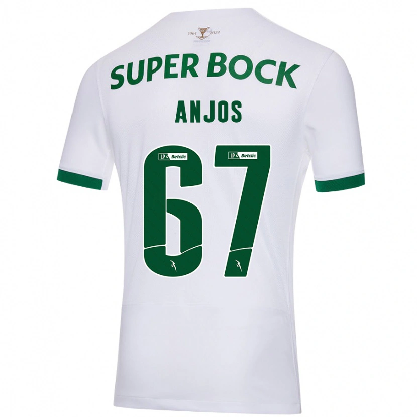 Danxen Kvinder Lucas Anjos #67 Hvid Grøn Udebane Spillertrøjer 2024/25 Trøje T-Shirt