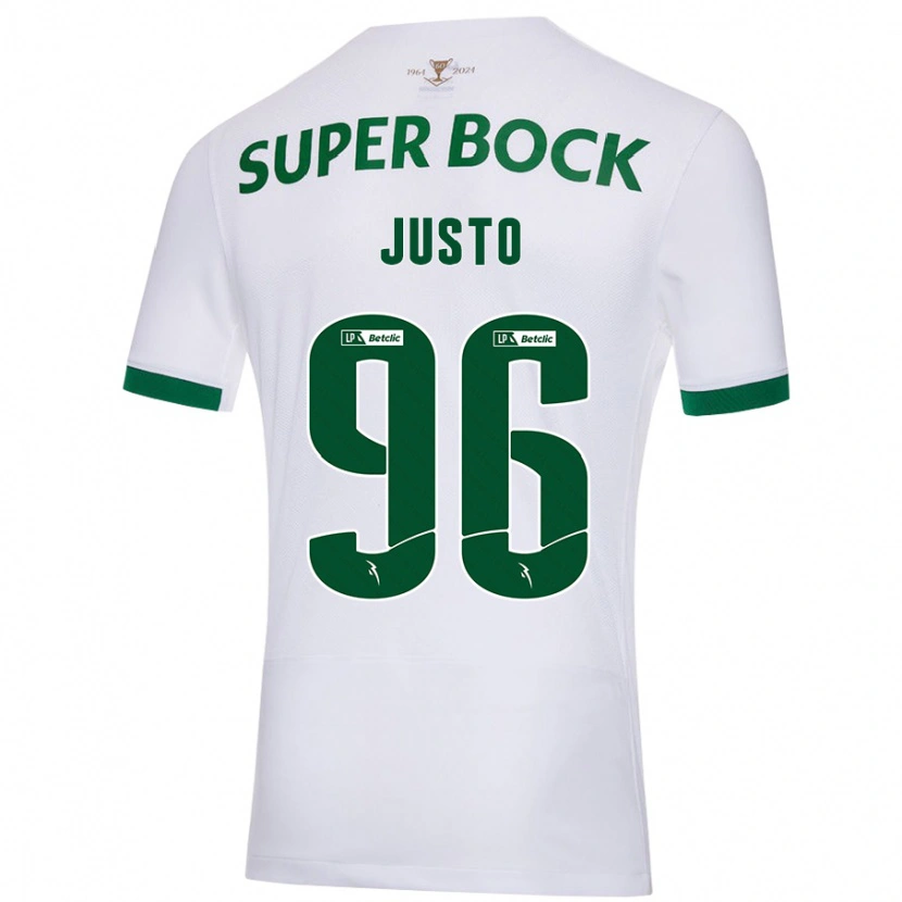 Danxen Kvinder Samuel Justo #96 Hvid Grøn Udebane Spillertrøjer 2024/25 Trøje T-Shirt