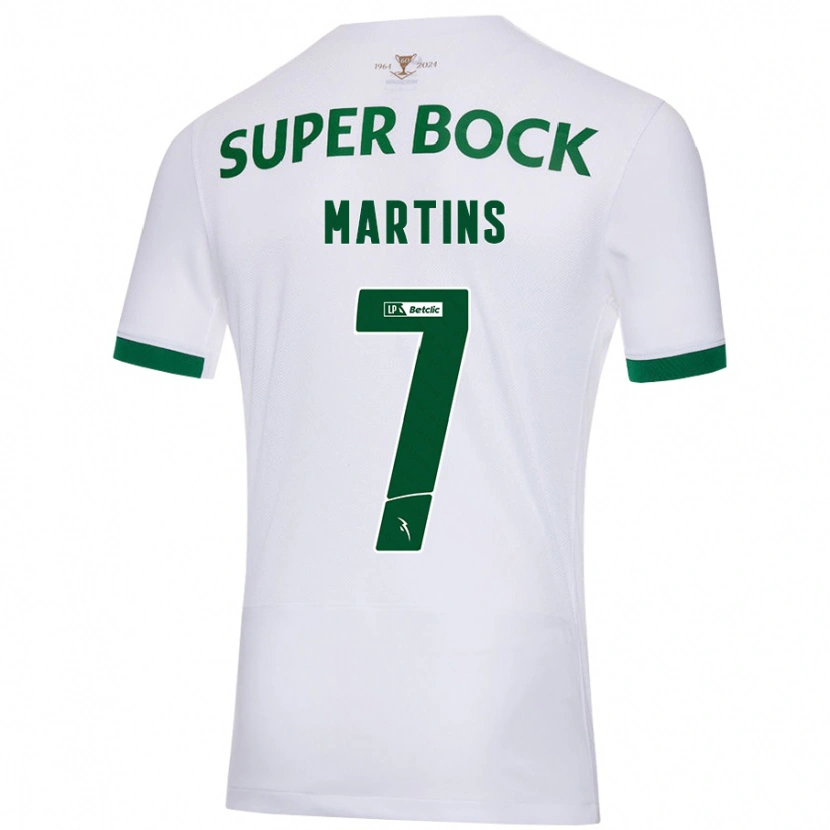 Danxen Kvinder Joana Martins #7 Hvid Grøn Udebane Spillertrøjer 2024/25 Trøje T-Shirt