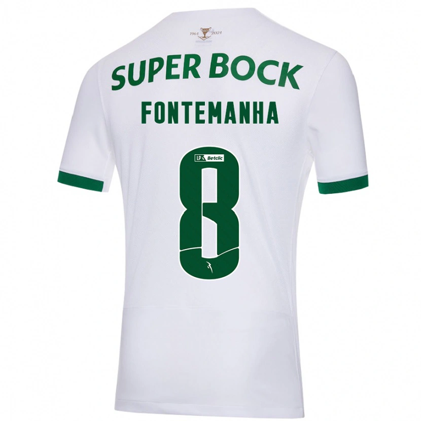 Danxen Kvinder Rita Fontemanha #8 Hvid Grøn Udebane Spillertrøjer 2024/25 Trøje T-Shirt