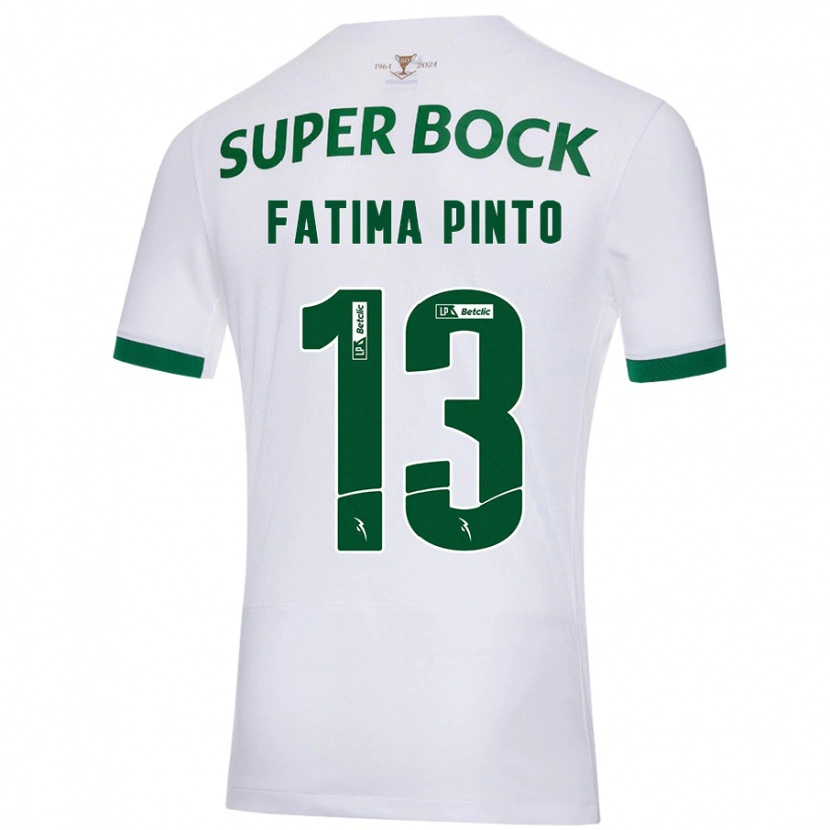 Danxen Kvinder Fátima Alexandra Figueira Pinto #13 Hvid Grøn Udebane Spillertrøjer 2024/25 Trøje T-Shirt