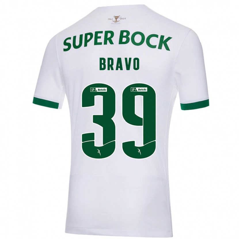 Danxen Kvinder Bravo #39 Hvid Grøn Udebane Spillertrøjer 2024/25 Trøje T-Shirt