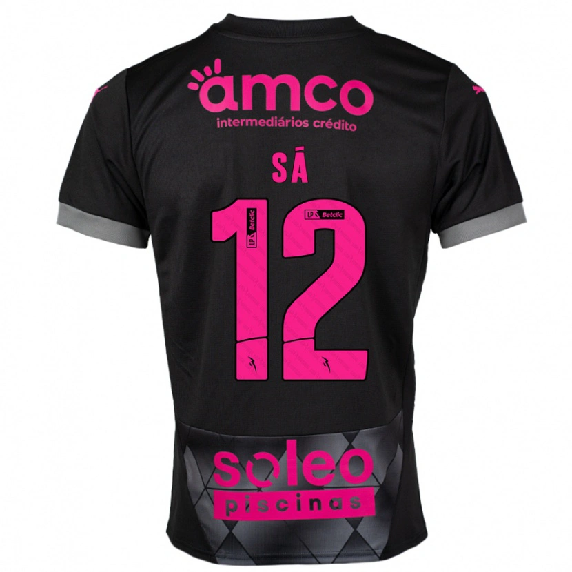 Danxen Kvinder Tiago Sá #12 Sort Pink Udebane Spillertrøjer 2024/25 Trøje T-Shirt
