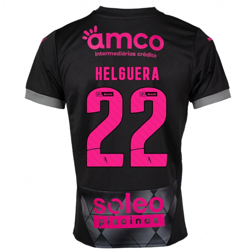 Danxen Kvinder Thiago Helguera #22 Sort Pink Udebane Spillertrøjer 2024/25 Trøje T-Shirt