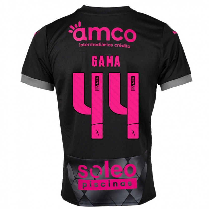 Danxen Kvinder Dinis Gama #44 Sort Pink Udebane Spillertrøjer 2024/25 Trøje T-Shirt