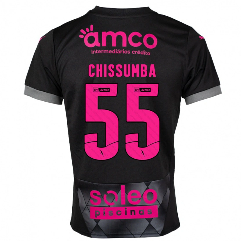 Danxen Kvinder Chissumba #55 Sort Pink Udebane Spillertrøjer 2024/25 Trøje T-Shirt