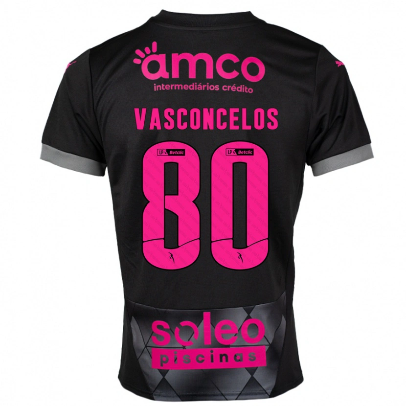 Danxen Kvinder Vasconcelos #80 Sort Pink Udebane Spillertrøjer 2024/25 Trøje T-Shirt
