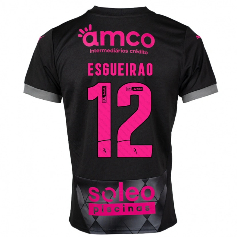 Danxen Kvinder Íris Esgueirão #12 Sort Pink Udebane Spillertrøjer 2024/25 Trøje T-Shirt
